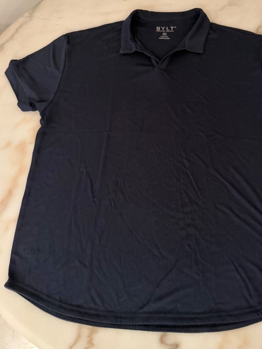 Bylt / XXL / Navy Blue Ribbed Polo